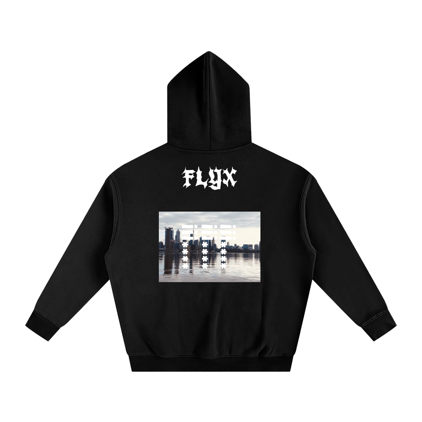 ‘P-CITY’ Graphic Oversize Fleeced Hoodie