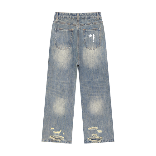 Essential Logo Vintage Wash Distressed Jeans
