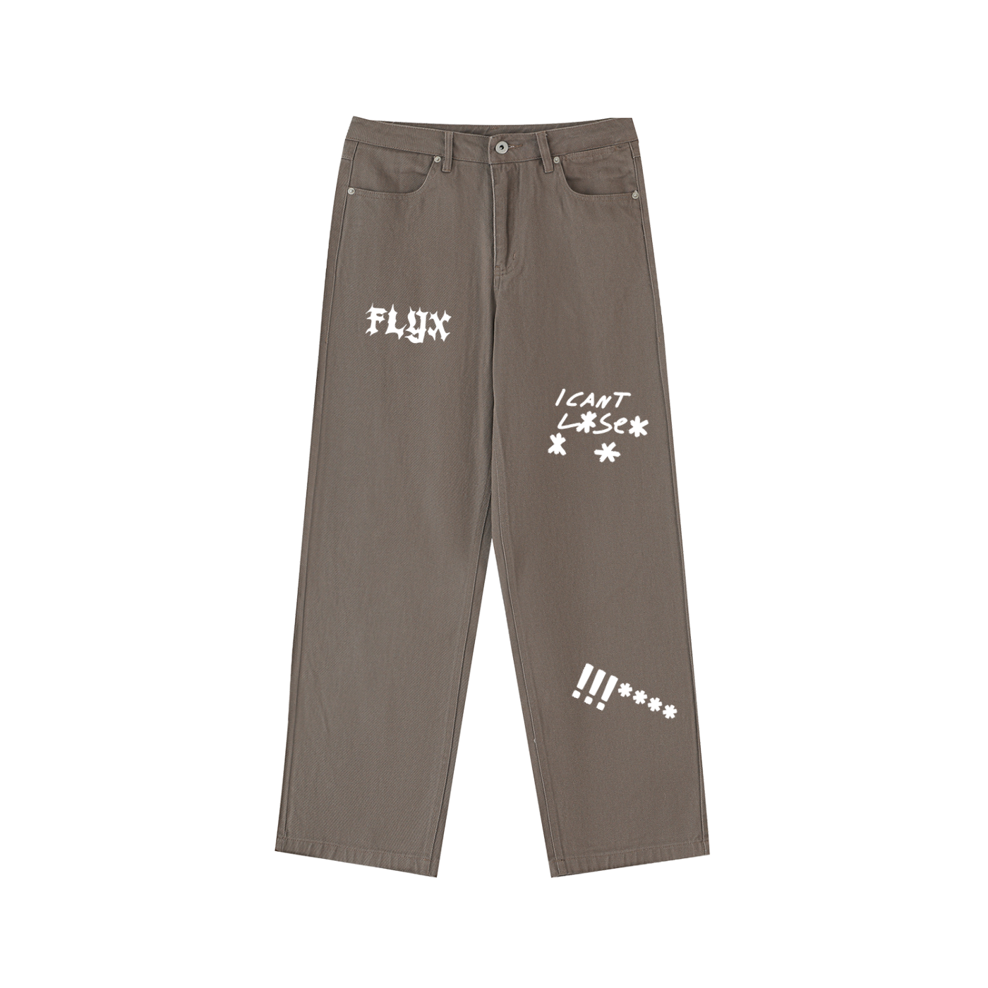 ‘I CANT LOSE’ Heavyweight Cotton Straight-Leg Pants