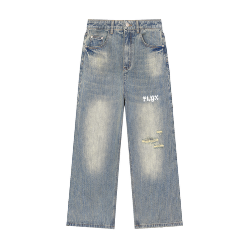 Essential Logo Vintage Wash Distressed Jeans