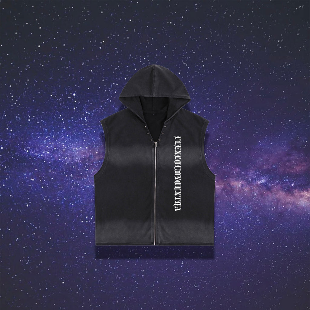 FLYX PREMIUM Vintage Washed Zip-Up Hooded Tank Top