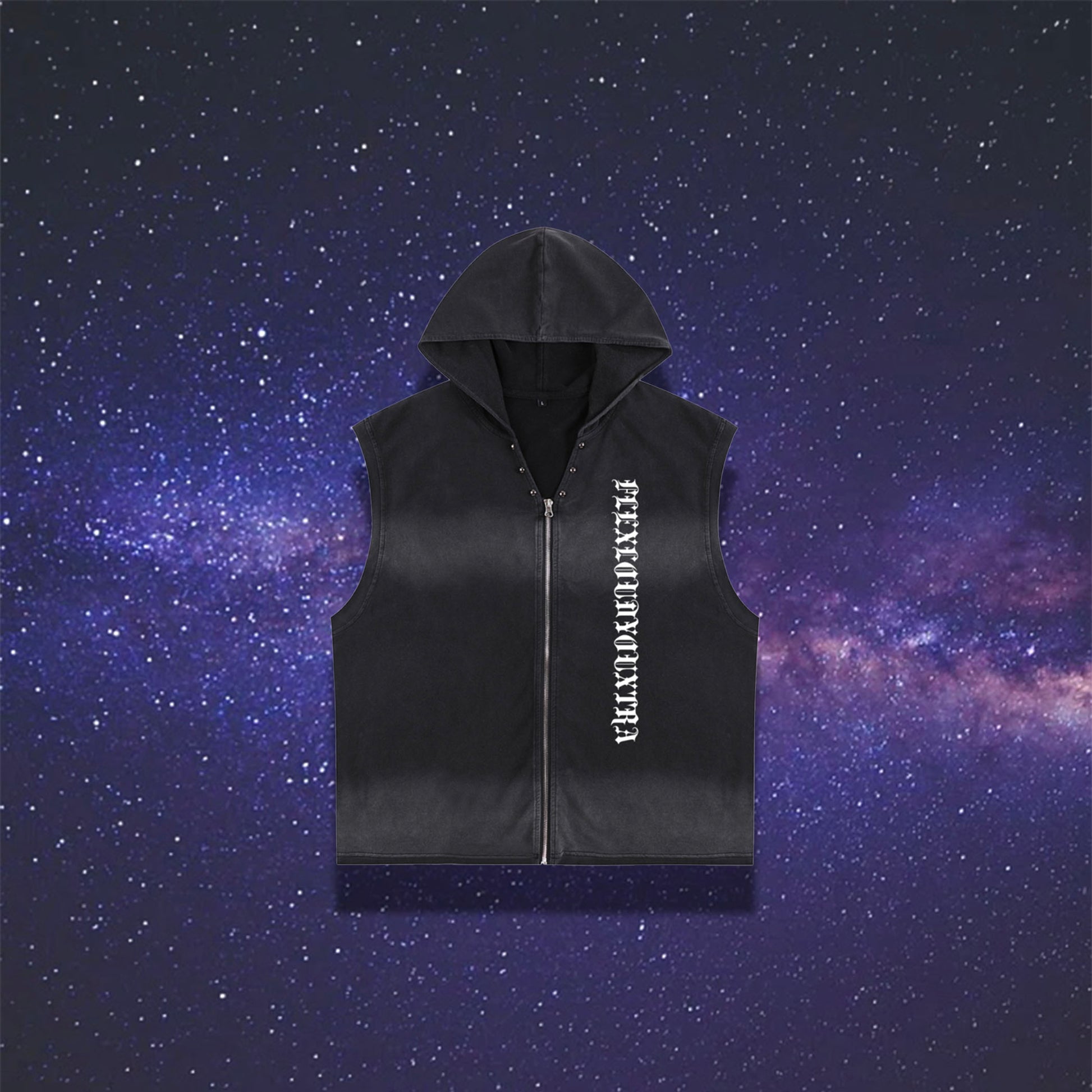 FLYX PREMIUM Vintage Washed Zip-Up Hooded Tank Top
